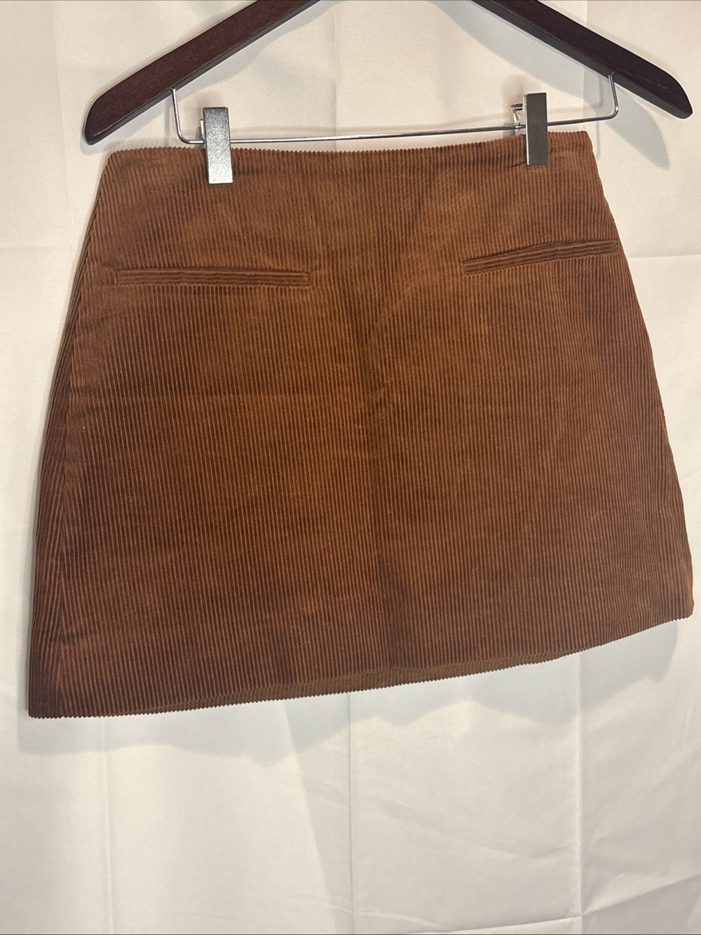Wishlist Corduroy Mini Skirt in Chestnut Brown
